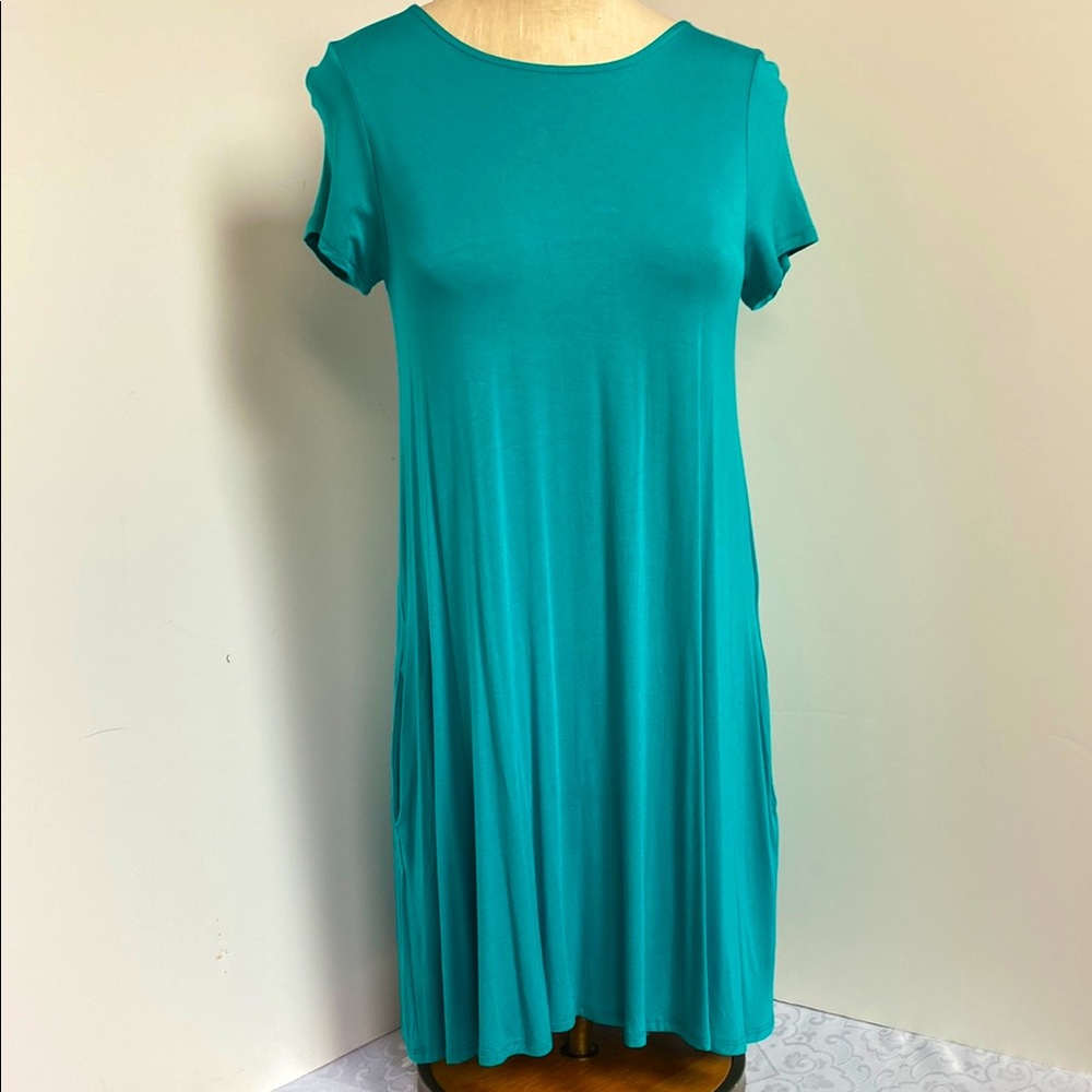Teal Short Sleeve Dress